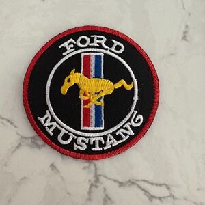 Ford Mustang Logo Patch Embroidered Iron-On Applique Automotive Emblem Badge